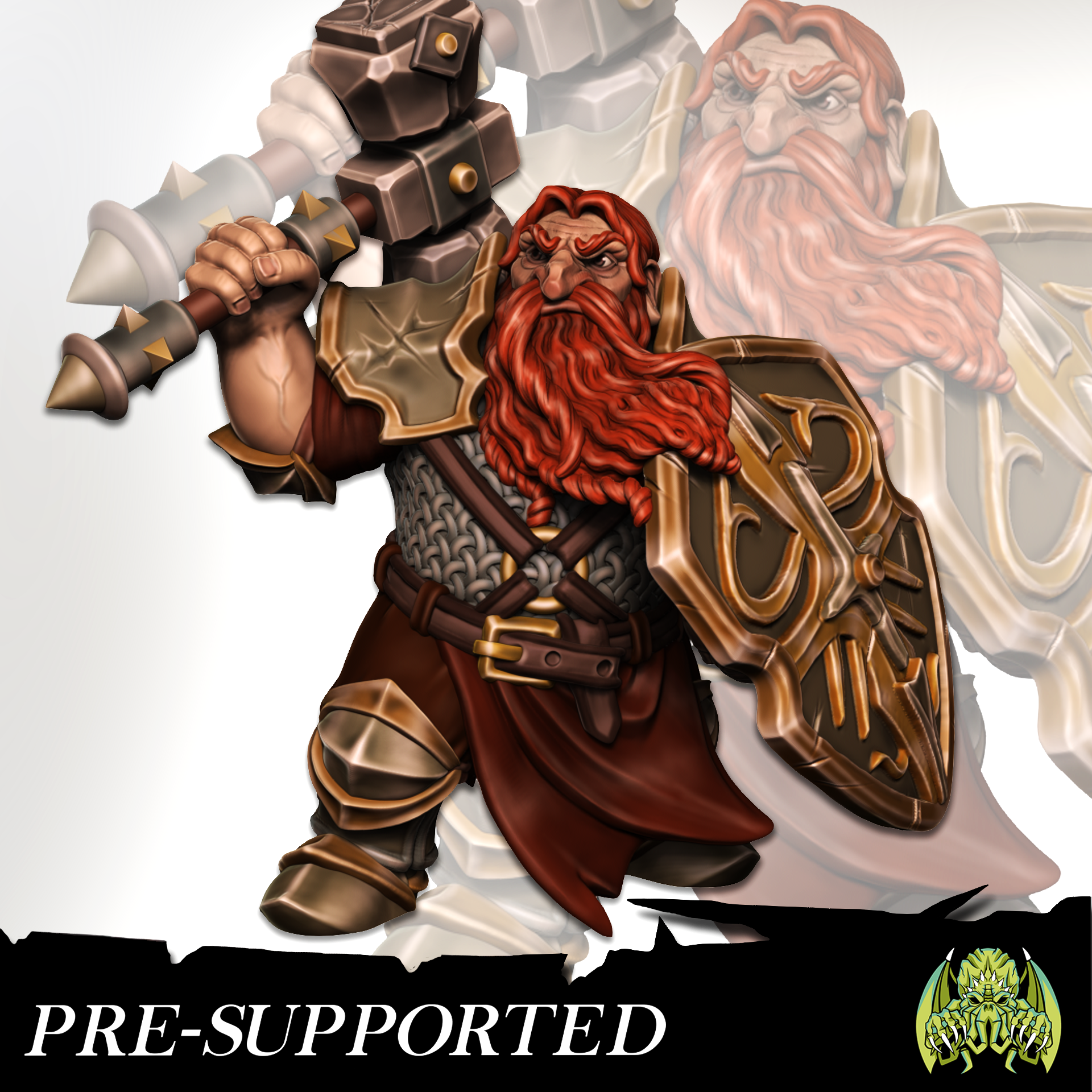 Dolgurn Bloodcoat [PRE-SUPPORTED] Knight Dwarf Warrior Fighter